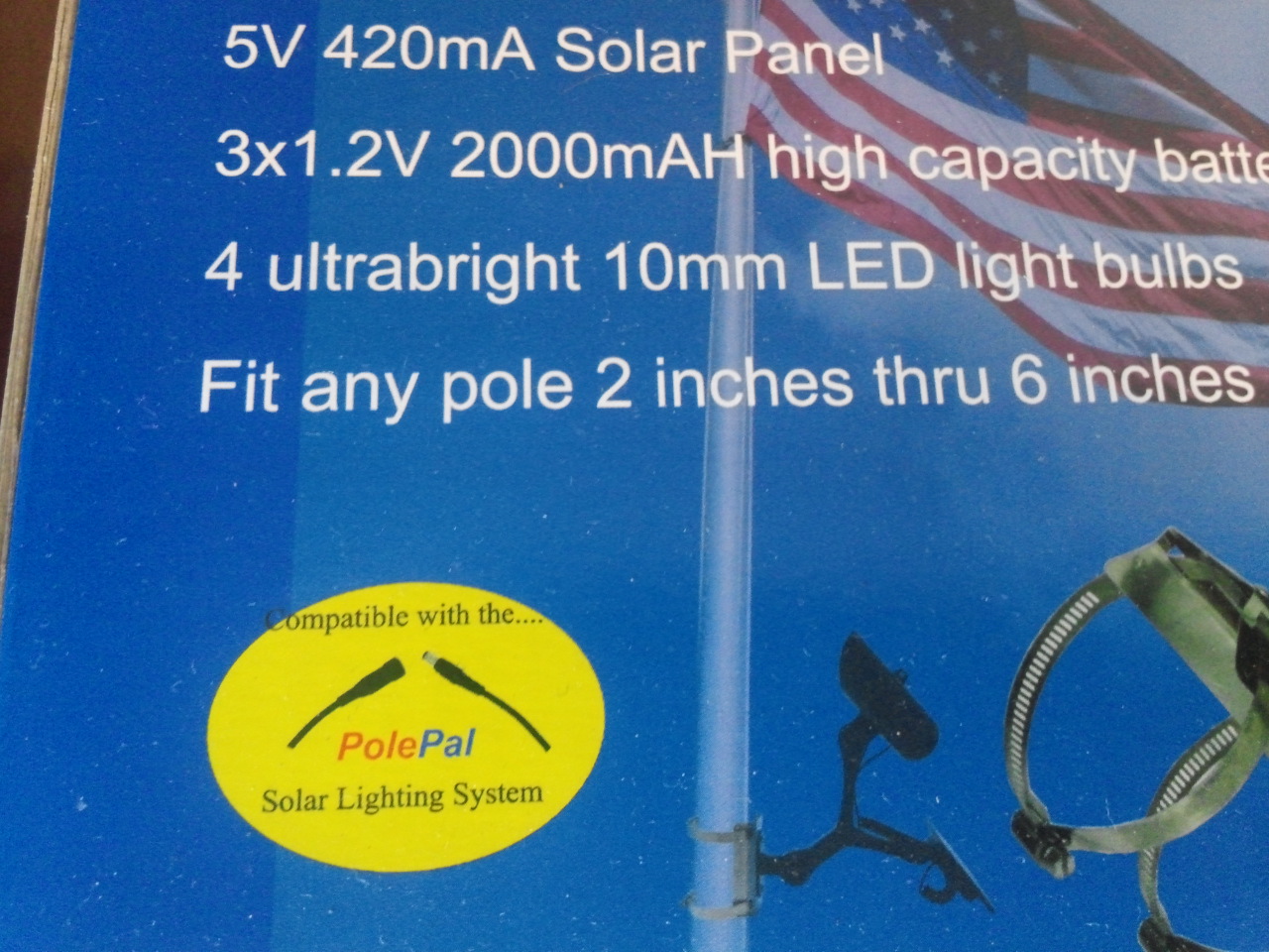 Entry Level Commercial Solar Flagpole Light product specs- PolePalUSA